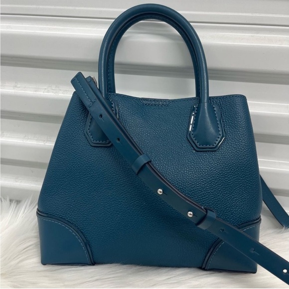 MICHAEL KORS Royal Blue Mercer Satchel Tote Handbag Crossbody Jet Set Bedford - Picture 8 of 12